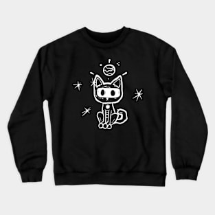 Space Kitty White Crewneck Sweatshirt